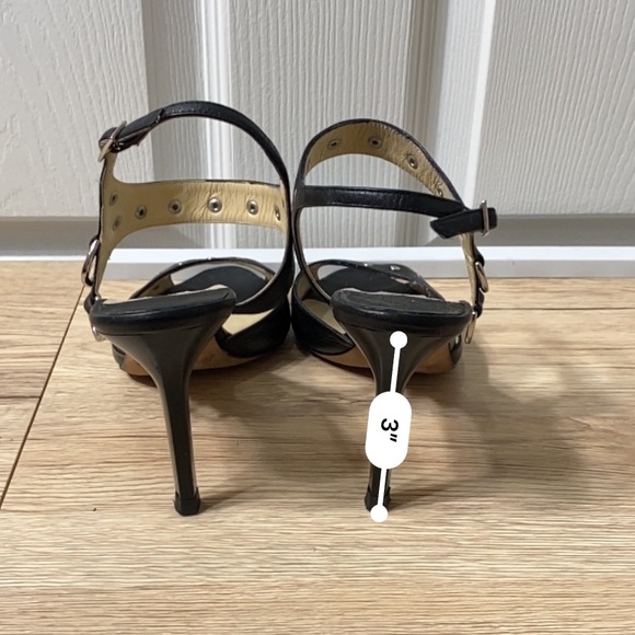 Jimmy Choo Black Leather Strap Studded Heels SZ:37 - Picture 11 of 12